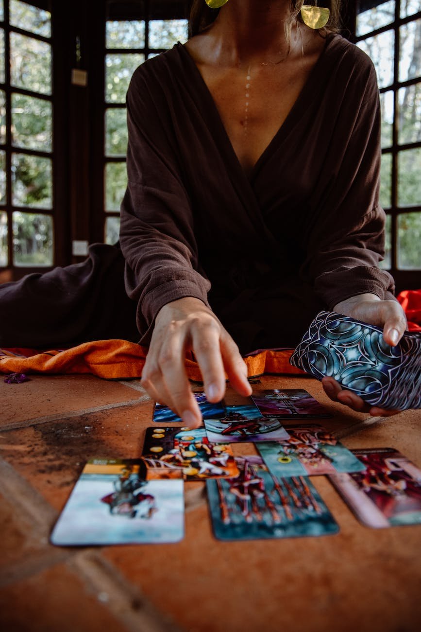 a person using tarot cards