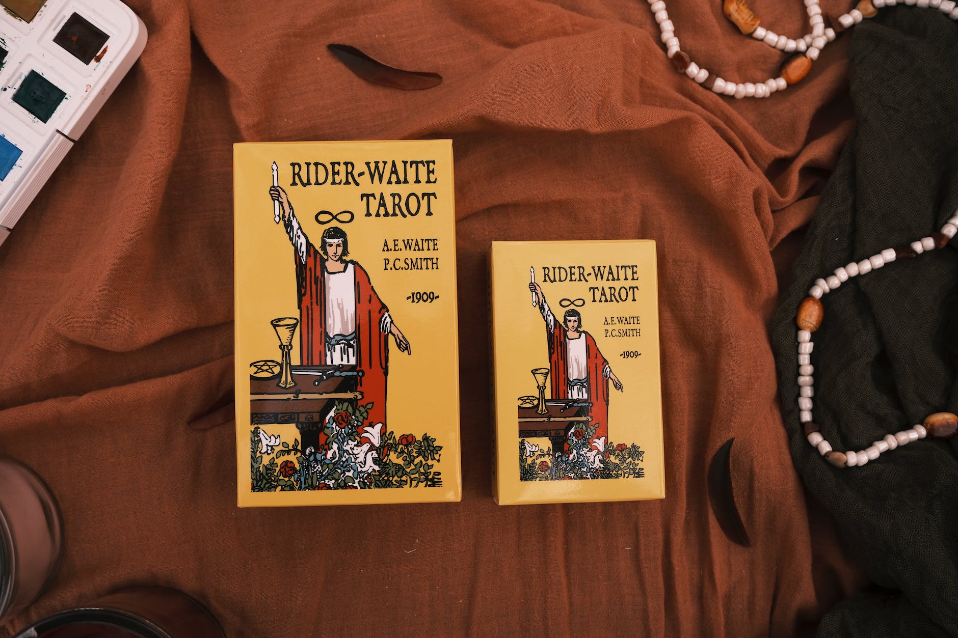 tarot cards on fabric