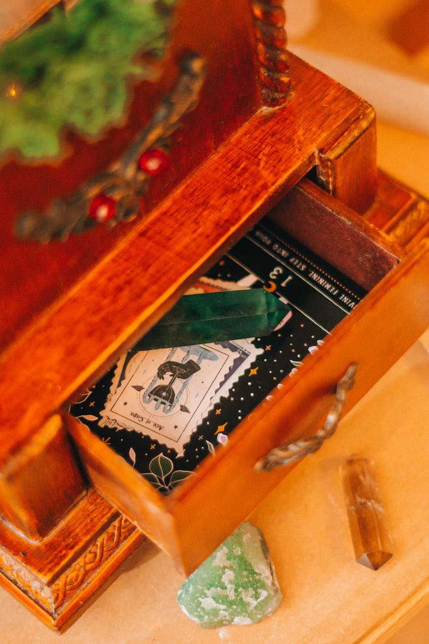 tarot card in drawer