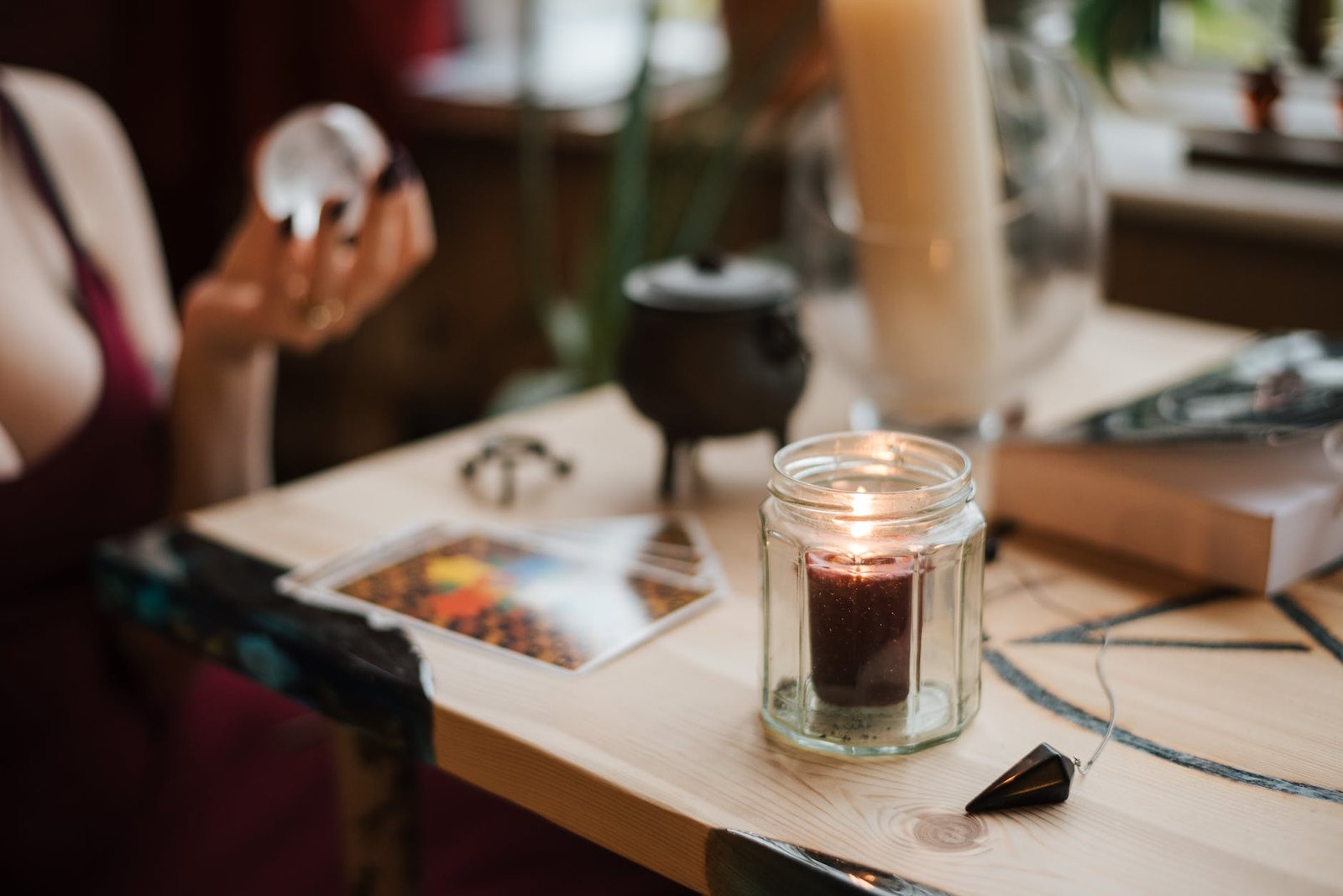 crop fortune teller predicting fate with crystal ball