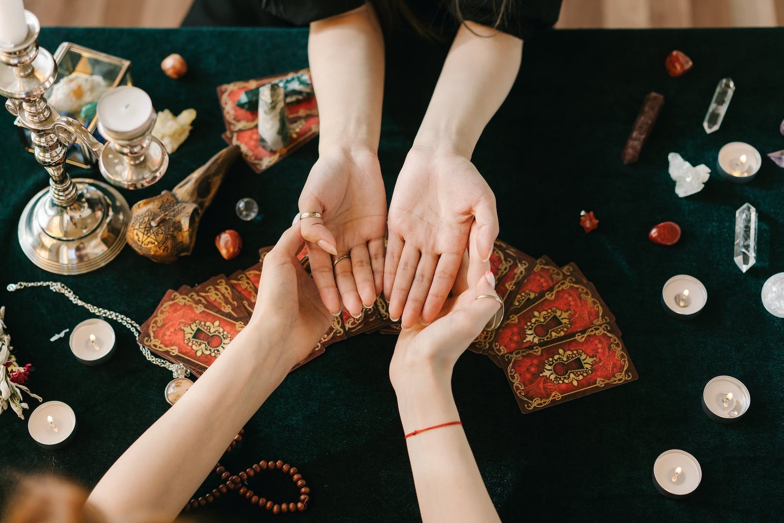 a fortune telling session in progress